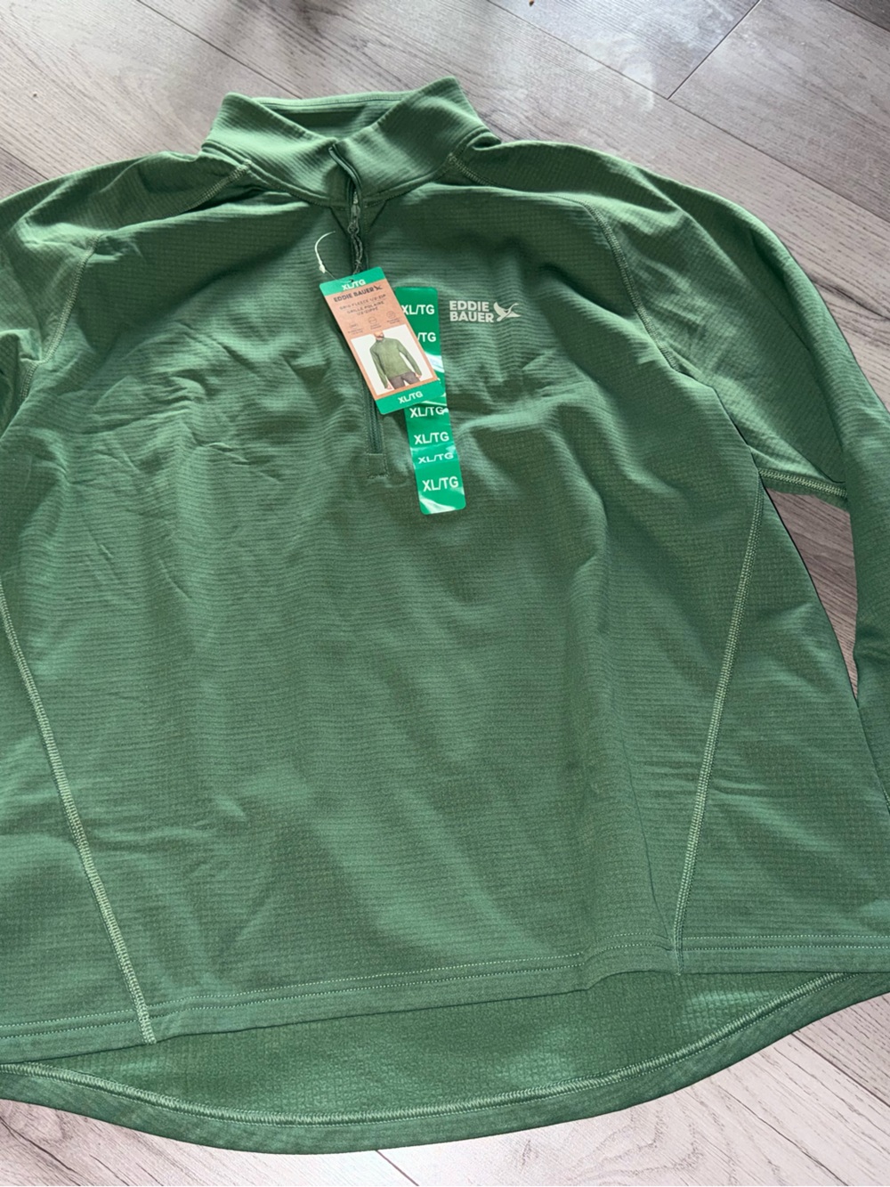 Eddie Bauer Green Quarter-Zip Pullover